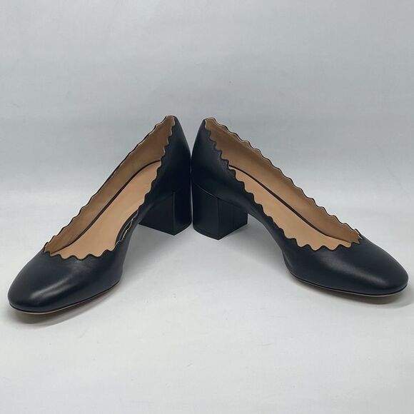 Chloe Lauren Scalloped Block Heel Pumps size 37 - Picture 8 of 15